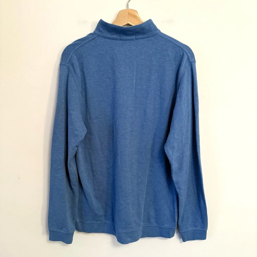 Peter Millar Crown Comfort 1/4 Zip Blue Pullover - Picture 3 of 5